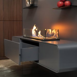 Биокамин встраиваемый в тумбу Steelheat Stand 700 белый